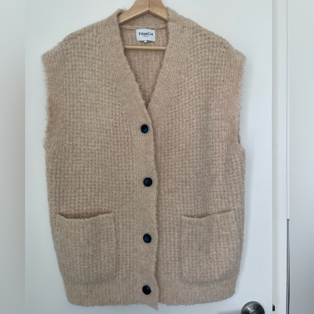 FRNCH Beige Women's Cardigan Vest